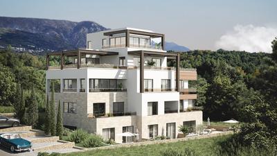 Na prodej nový apartmán s výhledem na moře, Tivat, Černá Hora
